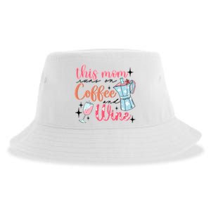 This Mom Runs On Coffee And Wine Sustainable Bucket Hat