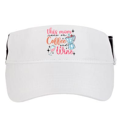 This Mom Runs On Coffee And Wine Adult Drive Performance Visor