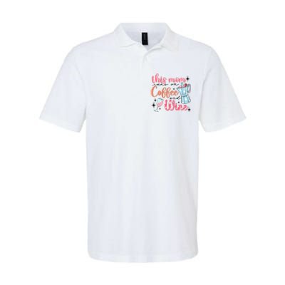 This Mom Runs On Coffee And Wine Softstyle Adult Sport Polo