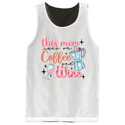 This Mom Runs On Coffee And Wine Mesh Reversible Basketball Jersey Tank