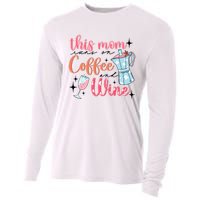 This Mom Runs On Coffee And Wine Cooling Performance Long Sleeve Crew