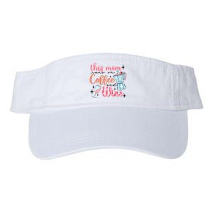 This Mom Runs On Coffee And Wine Valucap Bio-Washed Visor