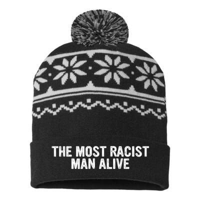 The Most Racist Man Alive Funny Sayings USA-Made Snowflake Beanie