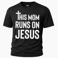 This Mom Runs On Jesus Christian Mother's Day Cooling Performance Crew T-Shirt