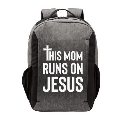 This Mom Runs On Jesus Christian Mother's Day Vector Backpack
