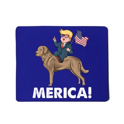 Trump Merica Riding A Chesapeake Bay Retriever Dog 4th July Cute Gift Mousepad