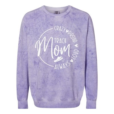 Track Mom Runner Sports Mom Motherhood Colorblast Crewneck Sweatshirt