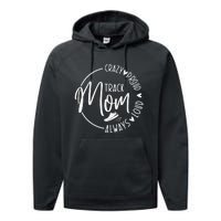 Track Mom Runner Sports Mom Motherhood Performance Fleece Hoodie