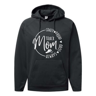 Track Mom Runner Sports Mom Motherhood Performance Fleece Hoodie