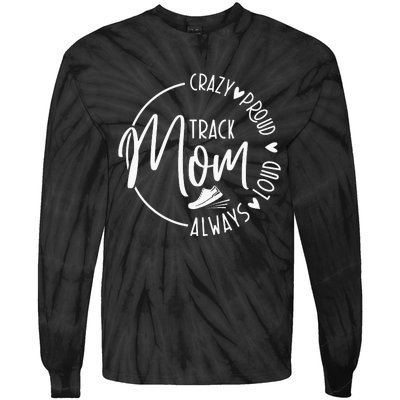 Track Mom Runner Sports Mom Motherhood Tie-Dye Long Sleeve Shirt