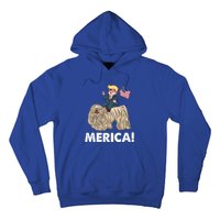 Trump Merica Riding A Puli Dog Patriotic 4th July Gift Hoodie