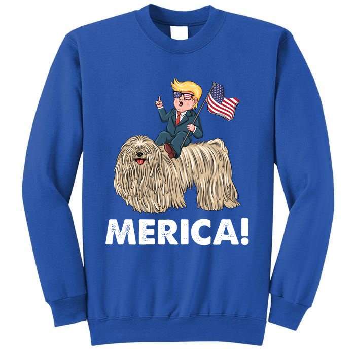 Trump Merica Riding A Puli Dog Patriotic 4th July Gift Sweatshirt