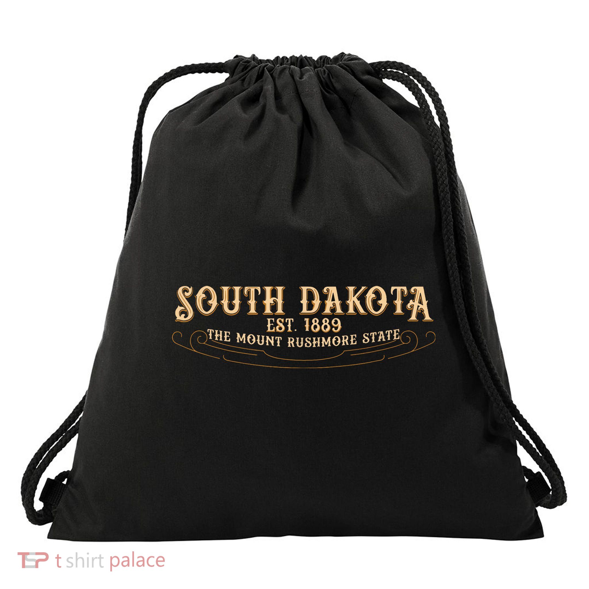 The Mount Rushmore State South Dakota Drawstring Bag