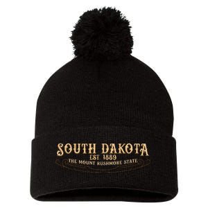 The Mount Rushmore State South Dakota Pom Pom 12in Knit Beanie