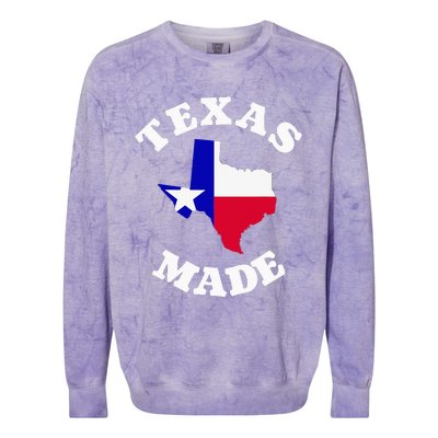 Texas Made Red White And Blue Texas Flag Texas State Pride Colorblast Crewneck Sweatshirt