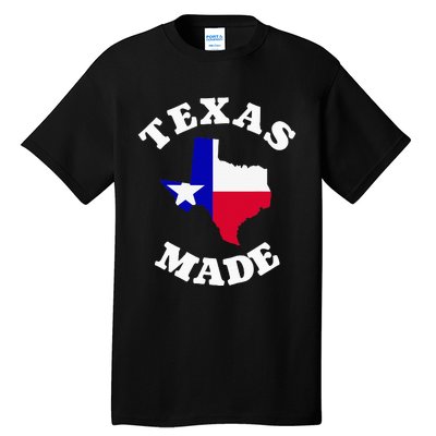 Texas Made Red White And Blue Texas Flag Texas State Pride Tall T-Shirt