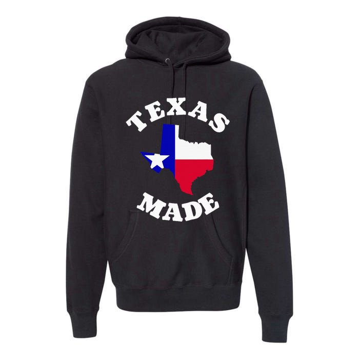 Texas Made Red White And Blue Texas Flag Texas State Pride Premium Hoodie