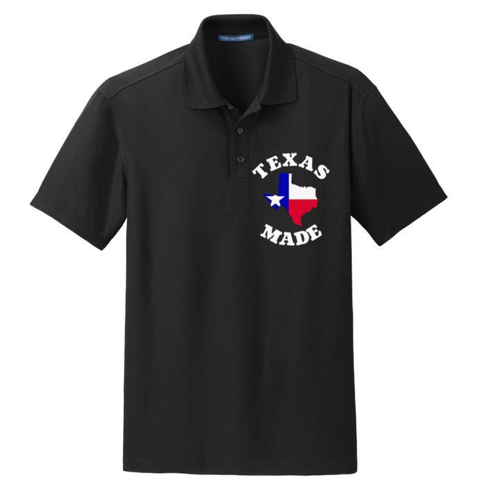 Texas Made Red White And Blue Texas Flag Texas State Pride Dry Zone Grid Polo