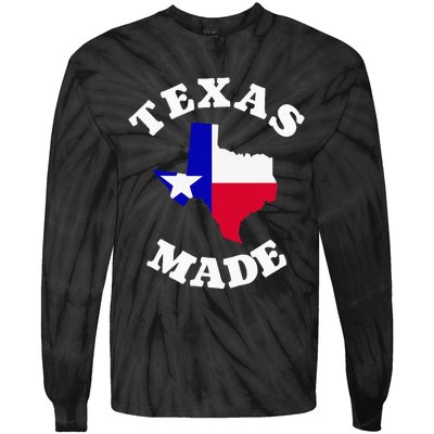 Texas Made Red White And Blue Texas Flag Texas State Pride Tie-Dye Long Sleeve Shirt