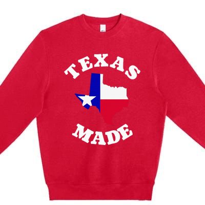 Texas Made Red White And Blue Texas Flag Texas State Pride Premium Crewneck Sweatshirt