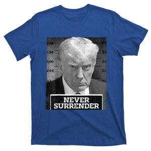 Trump Mug Shot Donald Trump Mug Shot Never Surrender T-Shirt