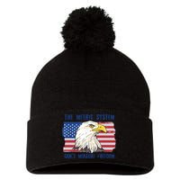 The Metric System Cant Measure Freedom 4th Of July Pom Pom 12in Knit Beanie
