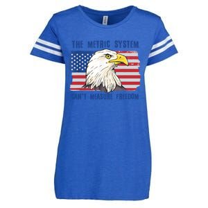 The Metric System Cant Measure Freedom 4th Of July Enza Ladies Jersey Football T-Shirt