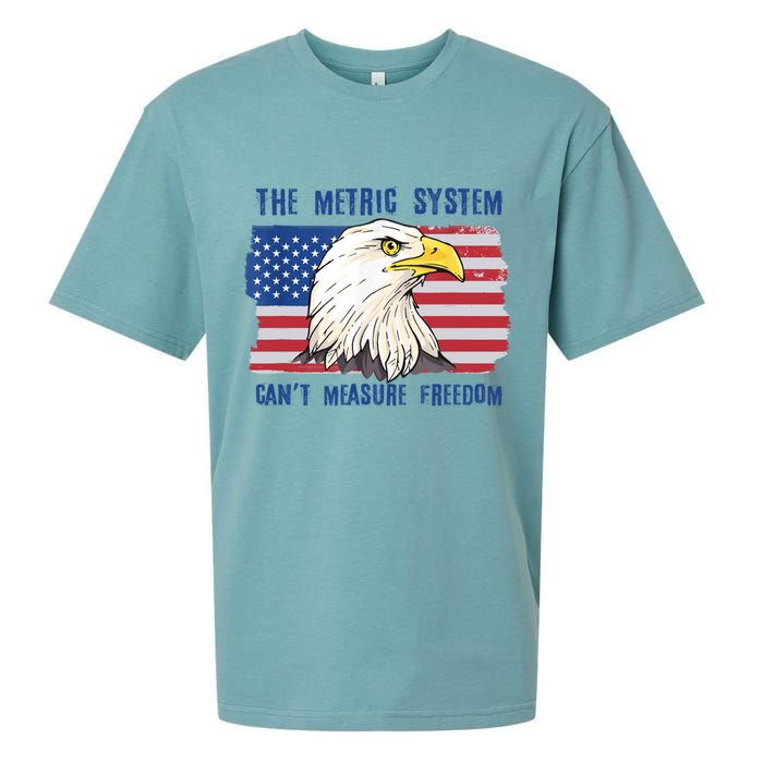 The Metric System Cant Measure Freedom 4th Of July Sueded Cloud Jersey T-Shirt