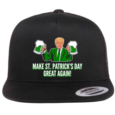Trump Make St PatrickS Day Great Again Beer Gift Cute Gift Flat Bill Trucker Hat