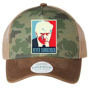 Trump Mug Shot Never Surrender Legacy Tie Dye Trucker Hat