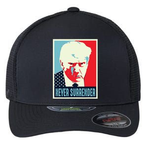 Trump Mug Shot Never Surrender Flexfit Unipanel Trucker Cap