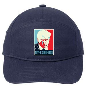 Trump Mug Shot Never Surrender 7-Panel Snapback Hat