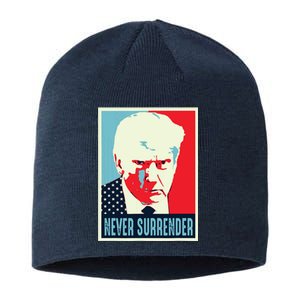 Trump Mug Shot Never Surrender Sustainable Beanie