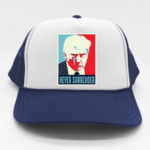 Trump Mug Shot Never Surrender Trucker Hat