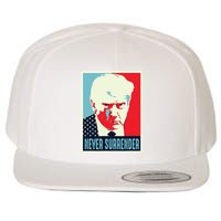 Trump Mug Shot Never Surrender Wool Snapback Cap