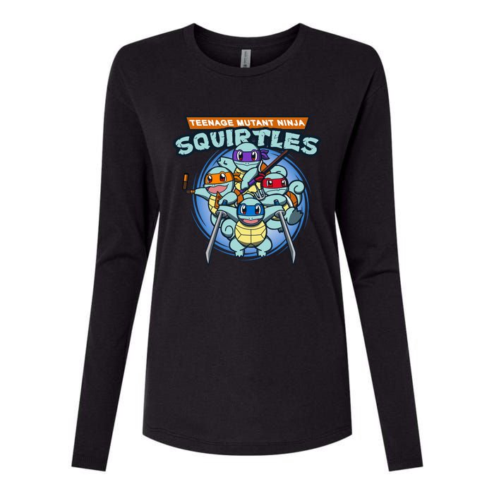 Teenage Mutant Squirtles Womens Cotton Relaxed Long Sleeve T-Shirt