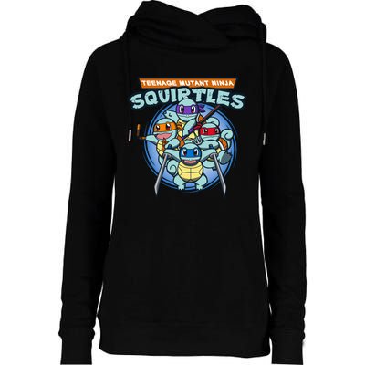 Teenage Mutant Squirtles Womens Funnel Neck Pullover Hood