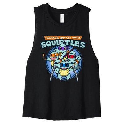 Teenage Mutant Squirtles Women's Racerback Cropped Tank