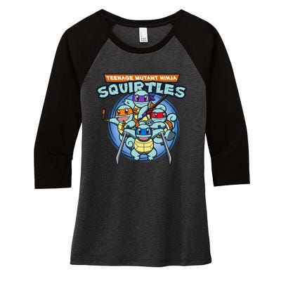 Teenage Mutant Squirtles Women's Tri-Blend 3/4-Sleeve Raglan Shirt