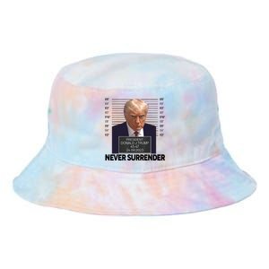 Trump Mug Shot Donald Trump Mug Shot Never Surrender Trending Design Tie Dye Newport Bucket Hat