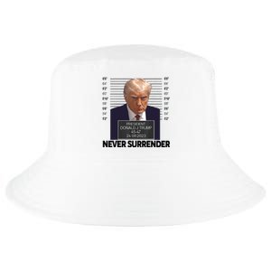 Trump Mug Shot Donald Trump Mug Shot Never Surrender Trending Design Cool Comfort Performance Bucket Hat