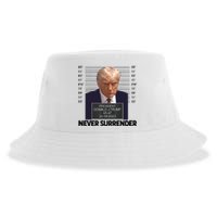 Trump Mug Shot Donald Trump Mug Shot Never Surrender Trending Design Sustainable Bucket Hat