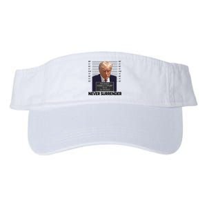 Trump Mug Shot Donald Trump Mug Shot Never Surrender Trending Design Valucap Bio-Washed Visor