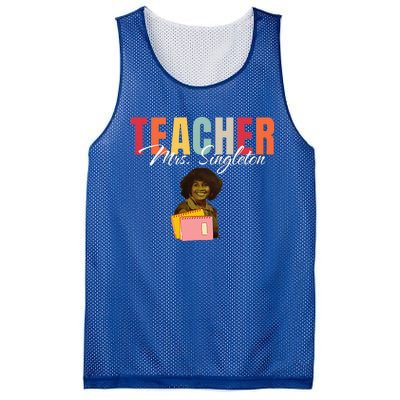 Teacher Mrs. Singleton Loving Mom And Mentor Mesh Reversible Basketball Jersey Tank