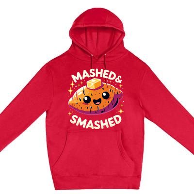 Thanksgiving Mashed & Smashed Funny Sweet Potato Premium Pullover Hoodie