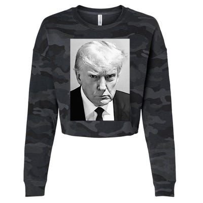 Trump Mug Shot Donald Trump Mug Shot Cropped Pullover Crew