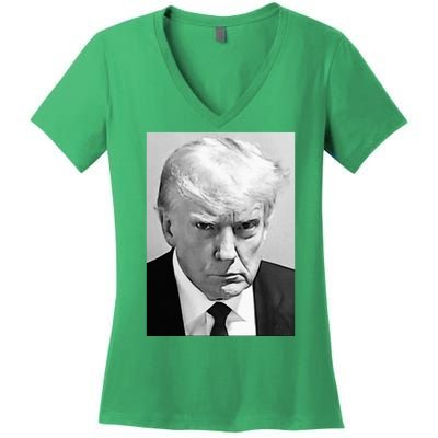 Trump Mug Shot Donald Trump Mug Shot Women's V-Neck T-Shirt