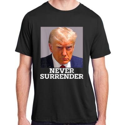 Trump Mug Shot Donald Trump Mug Shot Never Surrender Adult ChromaSoft Performance T-Shirt