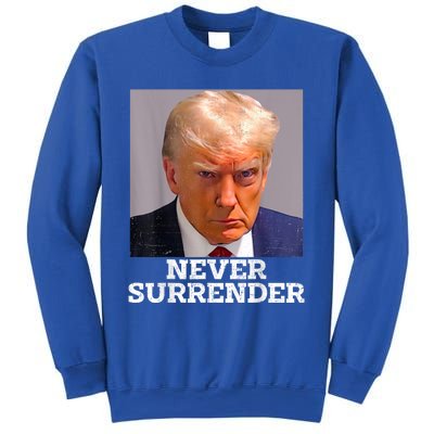 Trump Mug Shot Donald Trump Mug Shot Never Surrender Sweatshirt