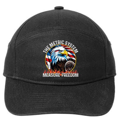 The Metric System CanT Measure Freedom Eagle Usa Flag 7-Panel Snapback Hat